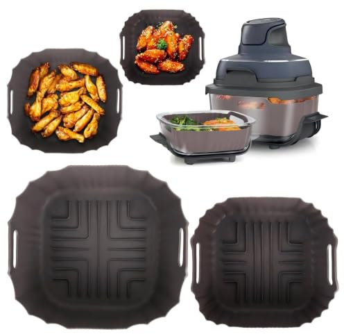 Molde Silicona Freidora De Aire Para Ninja Crispi, Moldes Air Fryer Accesorios Para Freidora De Aire Ninja Crispi 3.8L y 1.4L, Reutilizables Especialmente Diseñado Para FN101EUGY Airfryer GADITIEK