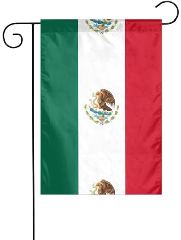 Bandera de jardín de 30,5 x 45,7 cm, impresión de bandera de WHJSHOP de México, decoración de jardín, gruesa, resistente a las arrugas, para jardín al aire libre, césped, terraza