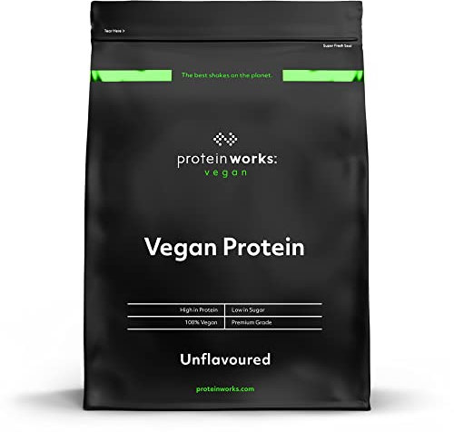 THE PROTEIN WORKS - Proteína Vegana - 100% A Base de Plantas - Sin Gluten - Bajo en Grasas - Sin Sabor - 1 kg