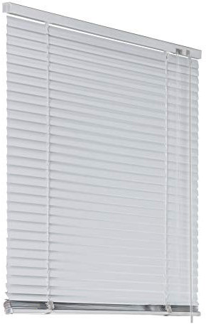 Deco4Me Alu Jalousie mit Bohren für Wand- & Deckenmontage (Weiß, 50 x 130 cm) - Fenster Rollo mit Aluminium-Lamellen 25 mm breit - Venetian Blinds, Jalousetten, Lamellenjalousie, Lamellenrollo