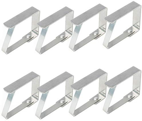 TRIXES 8PC Pacchetto di Clip per tovaglie in Acciaio Inossidabile -Clip Metalliche Regolabili - Perfetto per tavoli Buffet Piatti Piatti Feste BBQ's Casa & Giardino