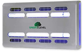 Insectocaptor de pared en acero | Homologado | Cobertura 200 m2 | Mata insectos voladores eléctrico UV | Placa y tubos 2x15w incluidos | Para cocinas, restaurantes y almacenes |