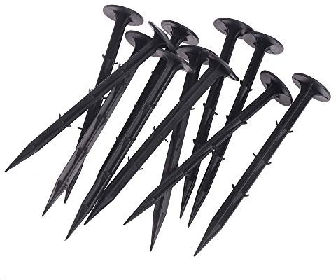 LINZI Ground Netting Pegs 160mm Pack of 100, Plastic Garden Fixing Securing Pegs Staples Pins Landscape Sod Stakes Weed Fabric Ground Sheets 667412