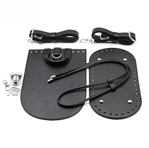 VOANZO Set di 7 Parti in PU per Borsa a Tracolla Fai-da-Te, Accessori per Borsa, Cucito, Nero, Taglie Multiple (Nero)