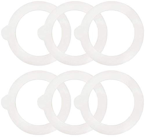 6 Pcs Replacement Silicone Seals Rings,Leakproof Airtight Silicone Gasket Sealing Rings,for Glass Clip Top Jars,White