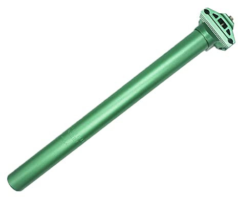 Fahrrad-Sattelstütze, 25,4 x 300 mm, verstellbar, Aluminiumlegierung, stoßfest, horizontal, für MTB, Rennrad, BMX (grün)