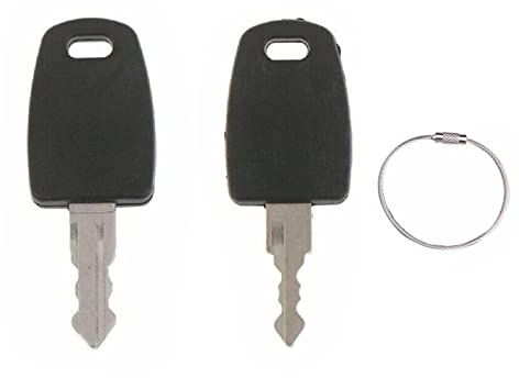 BODYA Universalschlüssel-Hauptschlüssel mit 1 Schlüsselring für TSA002 TSA007, Hauptschlüssel, Tasche, Gepäck, Koffer, Zoll, TSA-Schloss, Schwarz, 2 Stück