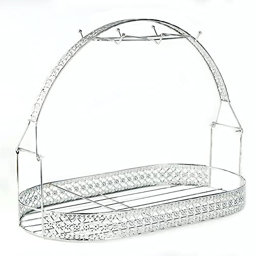 JAWSEU Tasse de Café Porte-gobelet en Métal Porte-Tasses à Café en Acier avec Crochets Supports de Tasse à Café Coffee Mug Holder Présentoir pour Table de Cuisine, Restaurant Et Bar