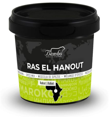 Bembo Ras El Hanout 400 g - Mezcla de Especias Marroquí Gourmet | Mezcla oriental para cuscús, tajín, carne y verduras. Condimento aromático tradicional de Marruecos.