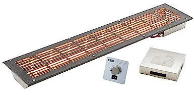 Infraworld VITALlight-IPX4 Infrarotstrahler-Set 500W gerade anthrazit mit Steuerung Silber