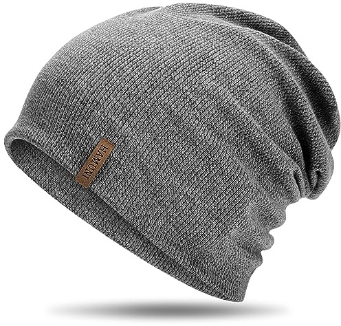 HAMUNI Mütze Damen Slouch Beanie Mütze Herren Elastisch Weich Bequem Jersey Mützen Klassische Mode Longbeanie perfekt für Frühling Herbst und Winter