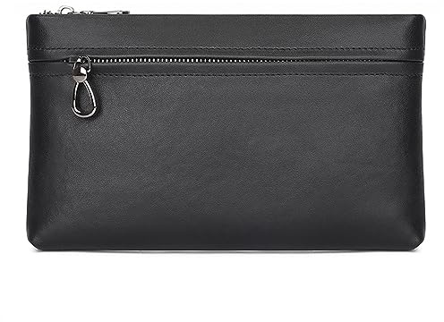 VKEID Herren Clutch Tasche Casual Business Leder Clutch Bag Herren große Kapazität Clutch Bag Unterarm Handytasche Handgelenkstasche für Männer