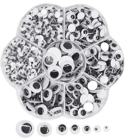 NyxSeat 700 unidades de ojos adhesivos, globos oculares autoadhesivos, accesorios de juguetes para animales, ojos artesanales, materiales hechos a mano para niños, adecuados para bricolaje, álbumes de