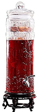 QXSJEDYCH Distributeur de boissons de la tour de bière Distributeur de tour de bière avec robinet anti-fuite et couvercle en verre 5L/7,5L/10L Distributeur de boissons à la bière de la tour de liqueur