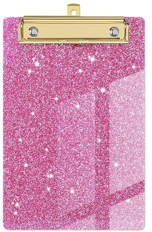 Fukamou Glitzer-Klemmbrett, Kinder-Klemmbrett - Glitzernde Klemmbretter In Standardgröße, Leichtes, Tragbares, Schickes, Flaches Glitzer-Klemmbrett Im Letter-Format Mit Goldenem Clip Für Die