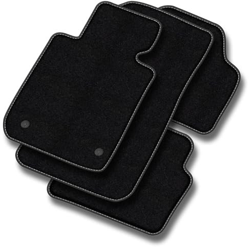 SMK Velours Premium fussmatten Auto passend für Nissan Micra IV 2010-2016 - Premium, Matt, Weiß fußmatten Auto - Erleben Sie neuen Fahrkomfort mit einem Velours- Auto fußmatten Satz für Ihr Auto