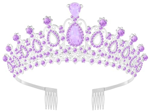 Queenship Tiara Krone für Frauen, Königin Tiara für Geburtstag, Abschlussball, Brautparty, Custome Lila