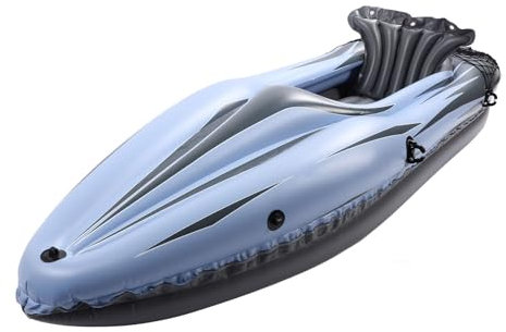 Bnineteenteam Inflatable Kayak Set, 1 Person Blow Up Canoe PVC UV Proof Thickened Inflatable Kayak Portable Inflatable Canoe with Hand Pump Paddle Storage Bag for Fishing (Blue)