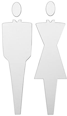 WC-Schild, Toilettenschild Moderne Badezimmer-Türschilder, metallbeschichtetes Figuren-Schilder-Set for Männer und Frauen, WC-Beschilderung(Silver)