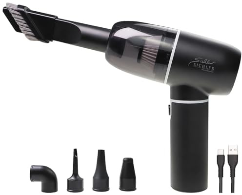 Sichler Haushaltsgeräte Autostaubsauger: 4in1-Akku-Handstaubsauger & Gebläse, HEPA-Filter, 7 kPa, 39.000 U/min (Autosauger, Tastaturstaubsauger, Mini)
