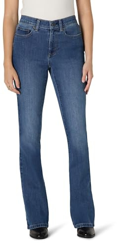 Amazon Essentials Mujer Vaqueros de Tiro Medio y Corte Ajustado Tipo Bootcut, Efecto Curvy
