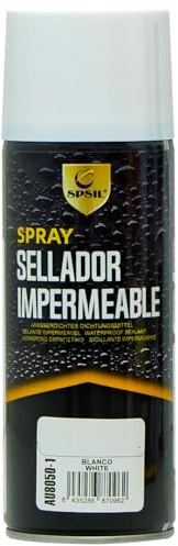 SPSIL Spray Sellado Impermeable Blanco 400 ml - Sellado de Grietas y Agujeros - Reparación de Fugas de Agua - Secado Rápido