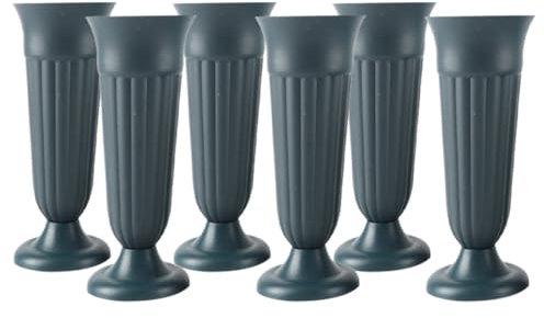 BAZEITFLOW 6pezzi Vaso Cimiteriale Resistente Per Commemorazioni e Decorazioni Funebri Per Fiori Naturali o Artificiali Contenitore Per Commemorare Tuoi Cari