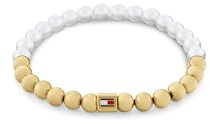 Tommy Hilfiger Jewelry Armband mit Schmuckperlen oder Creolen für Damen in Gelbgold mit Glasperlen