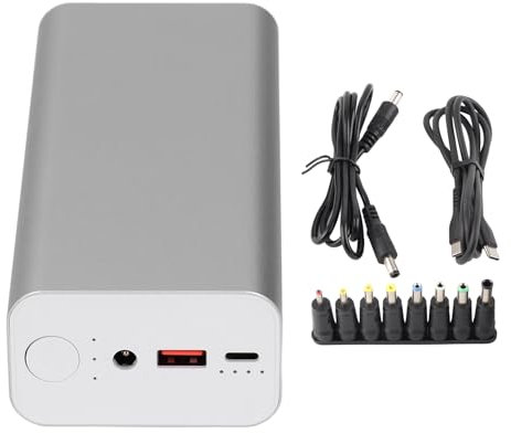 YUEYASHUX 65W 30000mAh Power Bank portatile Carica rapida Grande capacità Guscio in lega di alluminio Interfaccia DC Caricabatterie per telefono PC