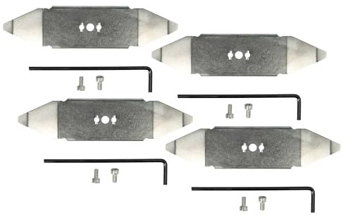 vhbw 4x Ersatz-Messer kompatibel mit Wolf-GARDEN Loopo S500 Rasenmäher - Ersatzklinge Silber, Edelstahl