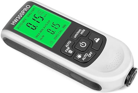 Ga Indice di Spessore della Vernice, Misuratore di Spessore del Rivestimento Digitale, Controllo Magnetico e Non Magnetico 0 a 2000um, Dimensioni Ridotte, Alta Precisione, Portatile, Facile Usare,