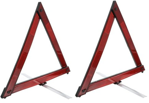 Cabilock Auto Warndreieck Klappbar Aus Robustem Kunststoff Klein Windbeständig Multifunktionales Verkehrswarnschild Für Pannenhilfe Und Straßenbau 2 Stück