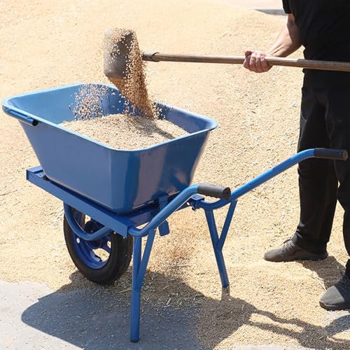 Heavy Duty Wheelbarrow, All Terrain Pneumatic Tyre, 220LBS Capacity, Easy to Assemble Garden Cart for Garden, Shed, Allotments