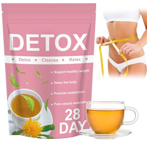 28 Tage Detox Tee, Natüirlich Entwässerungstee, Enthält Oolong-Tee-Extrakt und Pfirsich-Extrakt, Natürliche, Fördert den Stoffwechsel