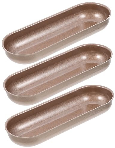 TOGEVAL 3 piezas Molde para Hornear Pan de Hot Dog con Superficie Antiadherente para Horno y Congelador Bandeja Resistente para Tostadas y Baguettes
