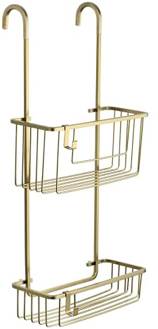 TATAY Duschhylla Hängare för Duschvägg 2 Nivåer | 100% Rostfri | Duschställ Utan Borrning | Modern Design | Fuktbeständig | Hög Belastning | 10 Års Garanti | 28 x 15,5 x 56 cm