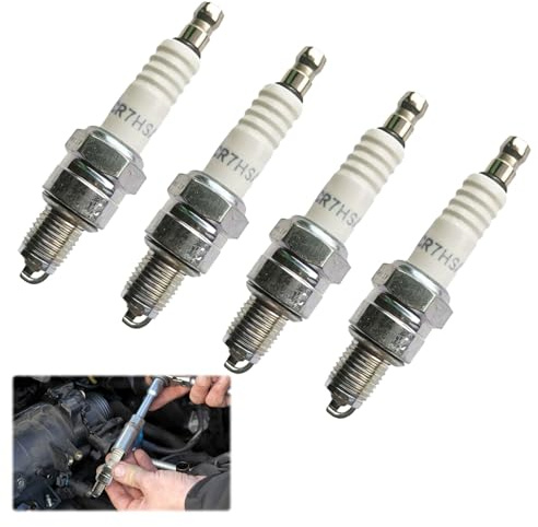 Bougie CR7HSA/C7HSA, 4 pièces Bougie pour CR7HSA/C7HSA, Bou gie D'Allumage pour Iridium pour motos, tondeuses à gazon, VTT et taille-haies, Optimisez les performances du moteur.