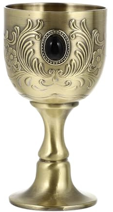 DOITOOL Cáliz de Vino Tinto Retro de Aleación Metálica Copa Vintage Europea Pequeña para Fiestas y Decoración del Hogar Diseño Creativo y Acabado Liso Adecuado para Reuniones