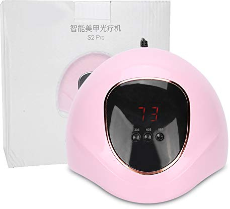 Sèche-vernis à ongles professionnel UV LED 72 W, lampe de manucure à durcissement rapide, double source de lumière, machine-outil portable pour nail art, pour usage domestique et (Rose)