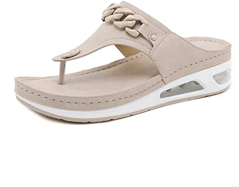 Sandales pour Femmes Chaussures de Femmes Coins Sandales de Vacances d'été Chaussures Tongs Tongs calices Bleues Blackbeige, 9