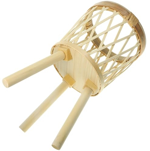 Levemolo Panier à Fleurs en Bambou Tressé sur Pieds, Support pour Plantes D'intérieur et Jardin, Étagère Décorative Moyenne Taille, Cache-pot Naturel pour Balcon et Salon, Jardinière