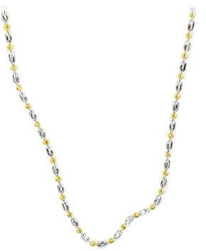 Perline in argento sterling e piselli collana oro e argento contrasto gioielli -LD0712