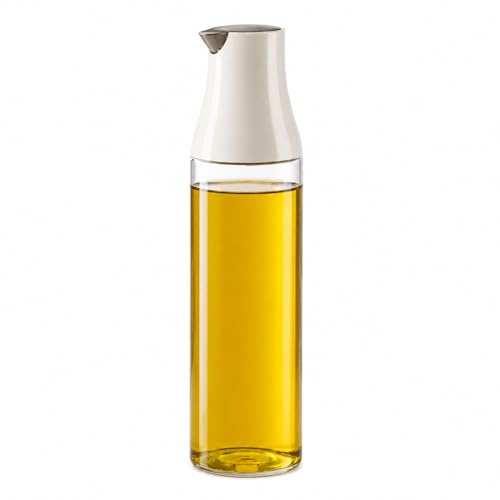 Kenkoa Aceitera Antigoteo 500 ml con Apertura Automática por Gravedad - Dispensador de Aceite y Vinagre de Vidrio - Diseño Minimalista para Cocina