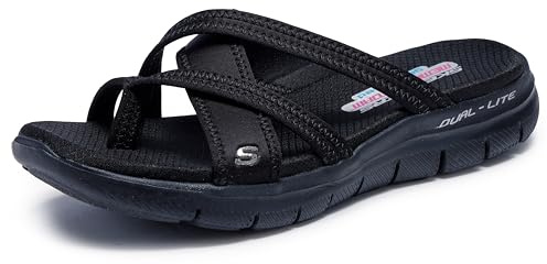 Skechers Cali Women's Flex Appeal 2.0-Start up Sport Sandal,black/black,10 M US