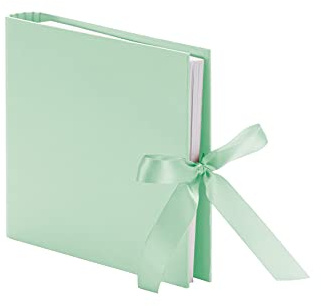 Rössler Papier 13161147656 - Raccoglitore ad anelli per foto con fiocco, 230 x 210 mm, 2 anelli, 50 pagine, menta, 1 pezzo