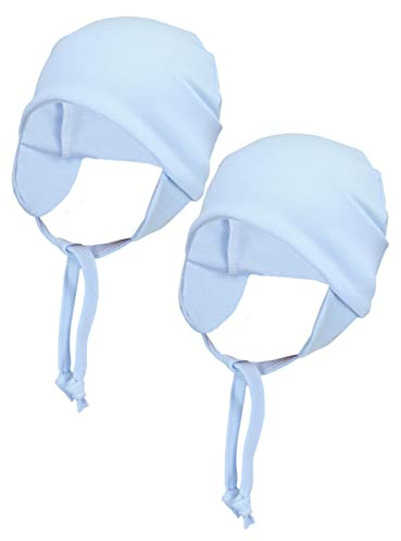 TupTam Baby Erstlingsmütze mit Ohrenklappen 2 er Pack