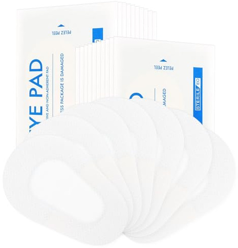 Lurrose 20 Pcs Sterile Nonwoven Eye Pads Self-Adhesive Sterile Eye Patch Self Adhesive Wound Dressings for Adults