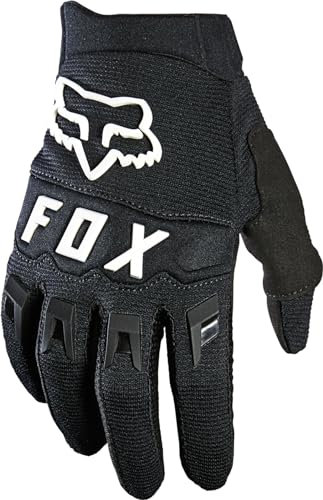 Fox Racing YTH Dirtpaw Glove – Motocross Handschuhe – gepolsterte Knöchel – Touchscreen kompatibel – hohe Performance – gepolsterte Handfläche – Black/White, Größe: YXS