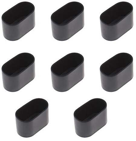 Be In Your Mind 8Pcs Oval Table Chair Leg Tip, Flexible Rubber Like Cover Anti-scratch Furniture Floor - 40x20mm (Black)