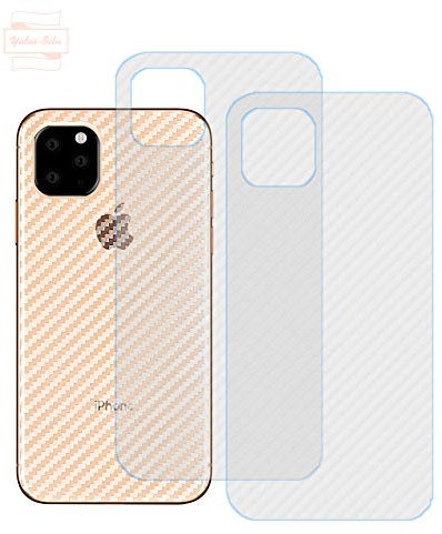 Yidai-Silu 3pcs Folie für iPhone 12 Pro Max Rückseite Folie 【Kohlefaser Atmungsaktiv Struktur, Anti-Rutsch, Anti-Fingerabdruck】 Kratzfest Back Klebefolie für iPhone 12 Pro Max Protector Film